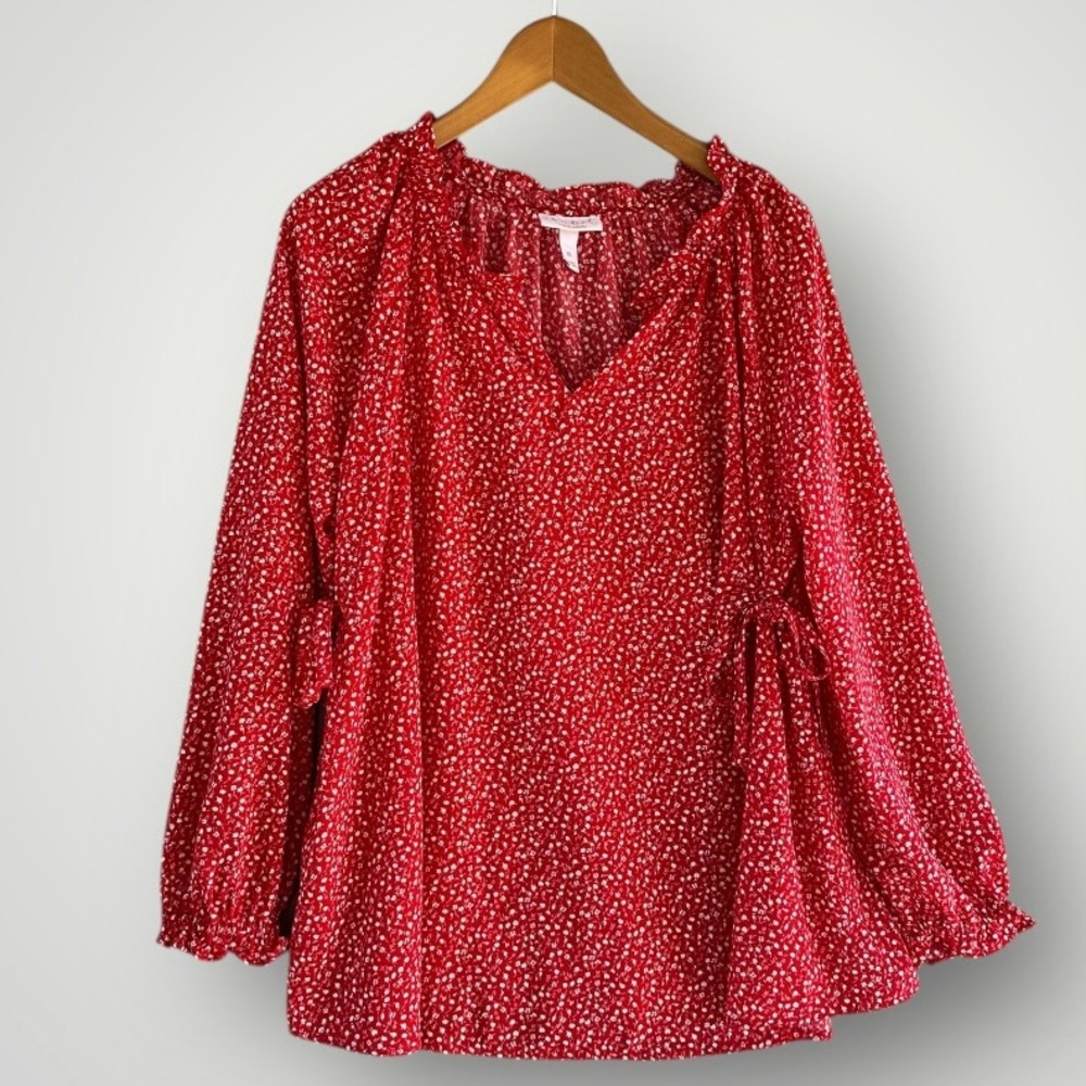 Isabel Maternity by Ingrid & Isabel Red Printed Maternity Blouse